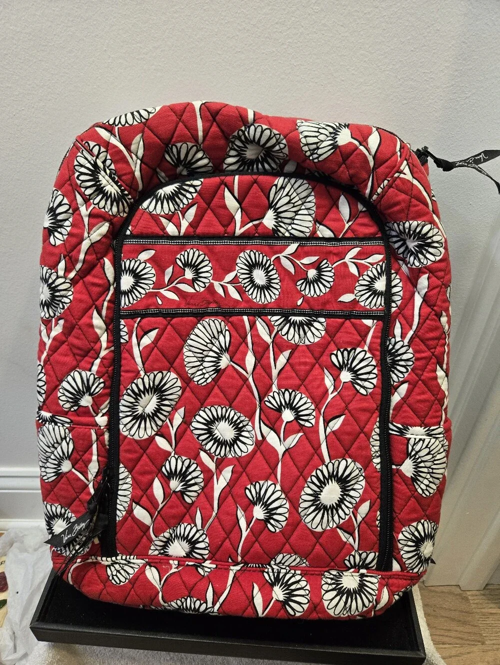 Vera Bradley Red Floral Quilted Backpack